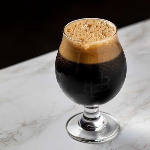 Pastry stout poured in a glass