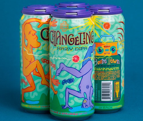 Four pack of 16oz cans of Changeling Hazy DIPA